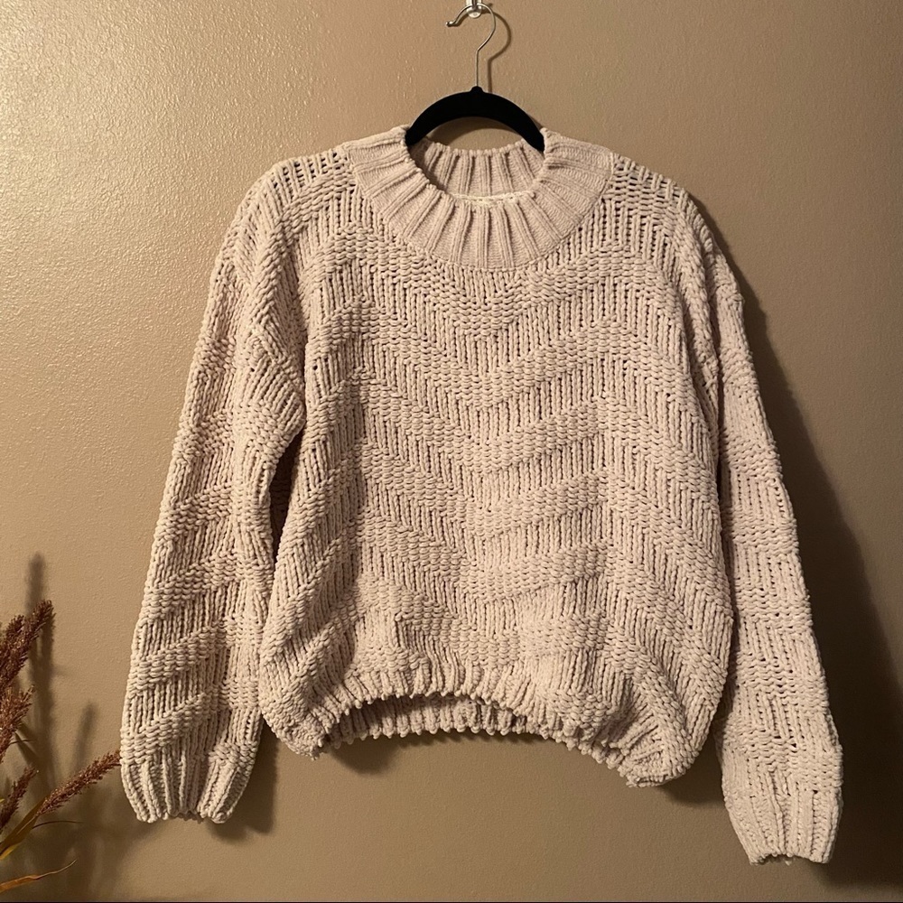 POL Cream Chevron knit Sweater small - Picture 4 of 12